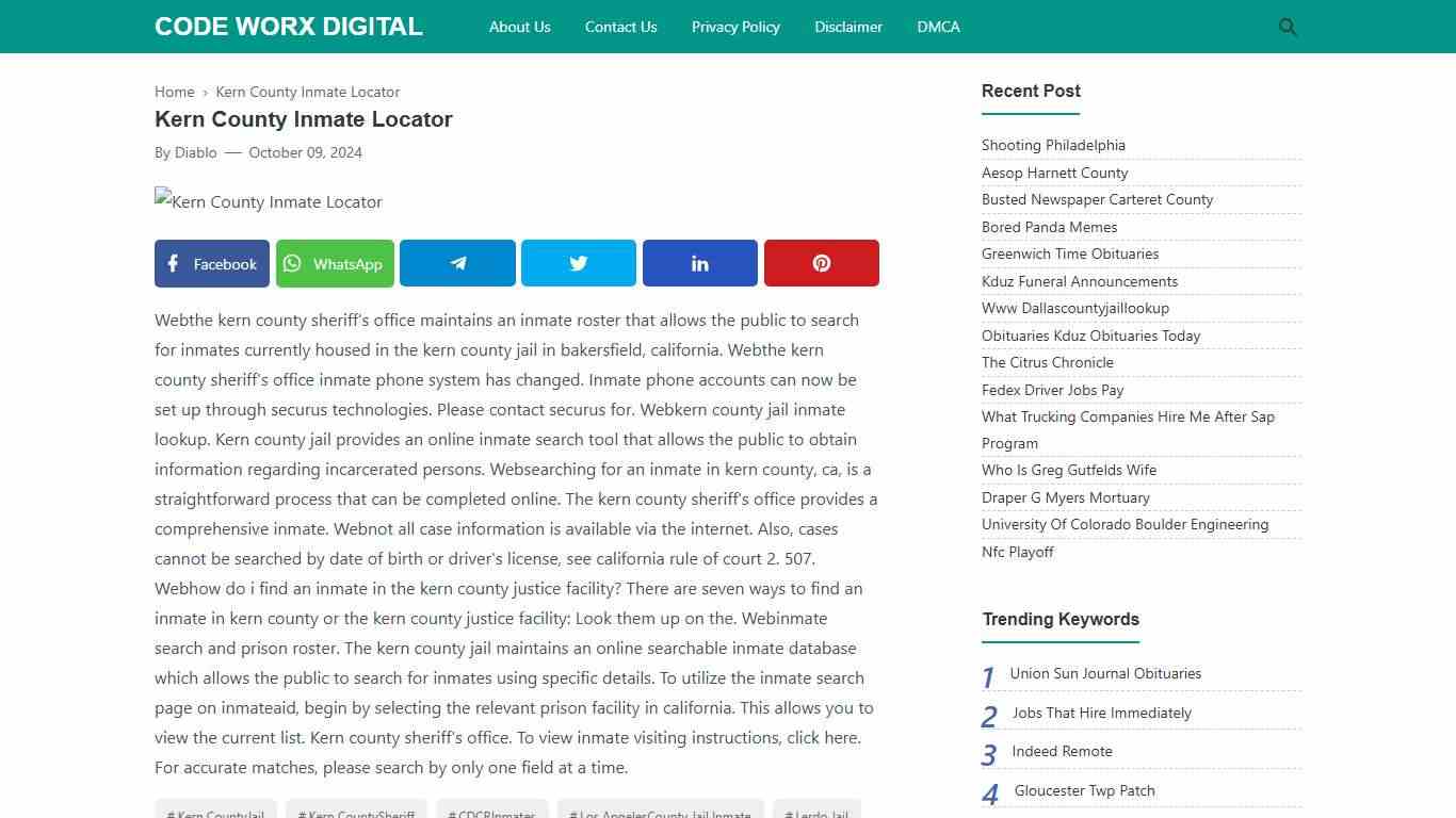 Kern County Inmate Locator - Code Worx Digital